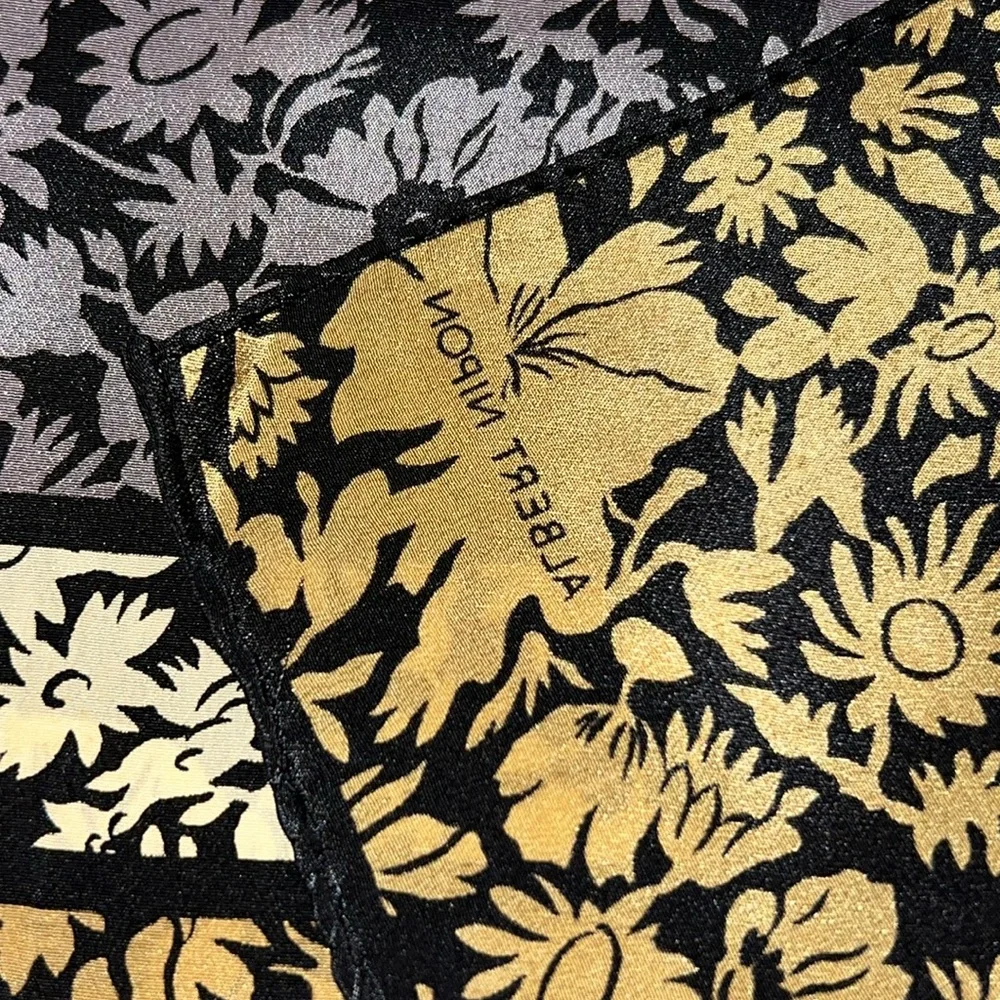 Vintage Albert Nipon silk scarf oblong 52” x 15”